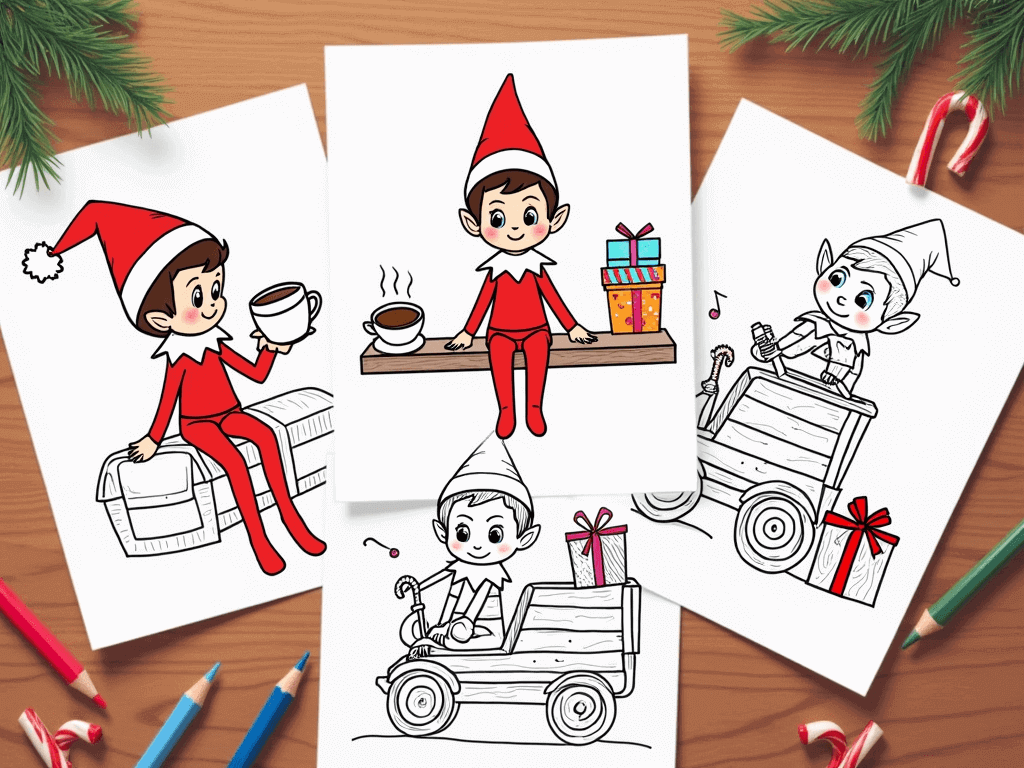 elf on the shelf coloring pages