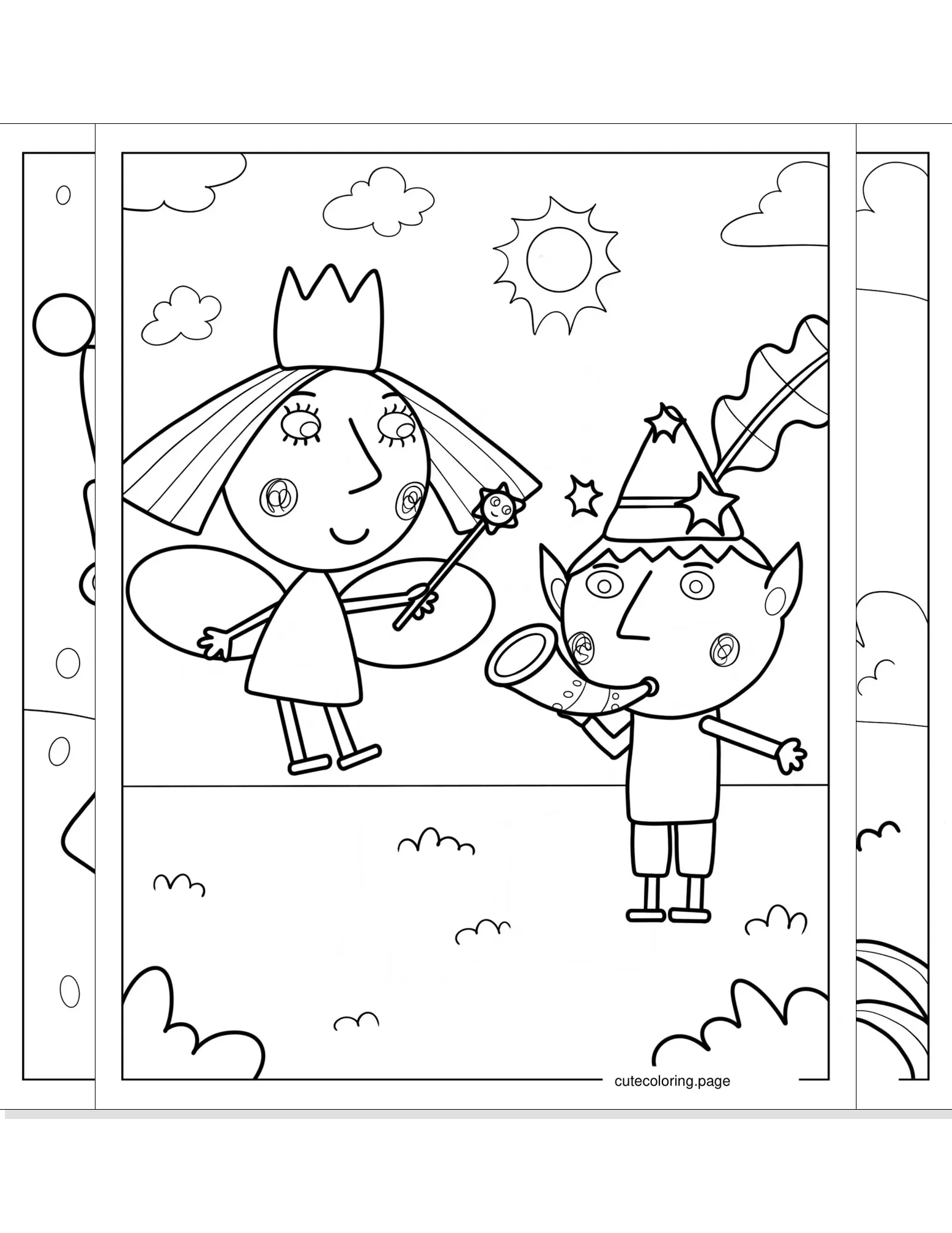 ben and holly coloring pages