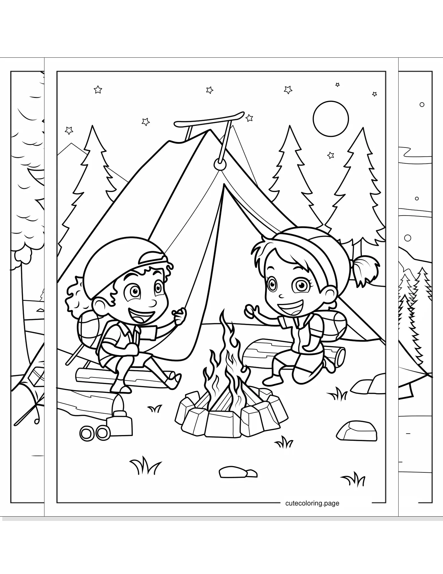 camping coloring pages