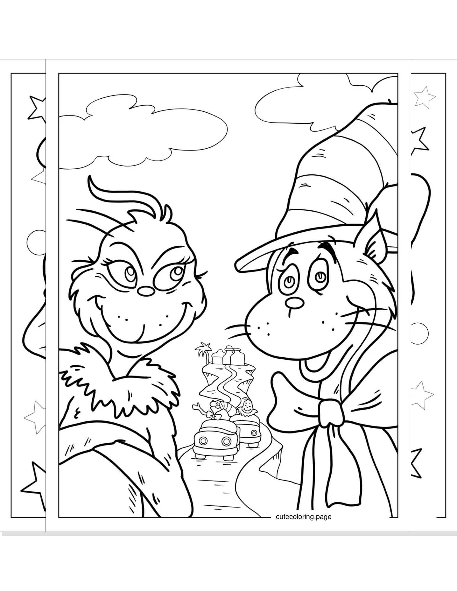 cat in the hat coloring pages