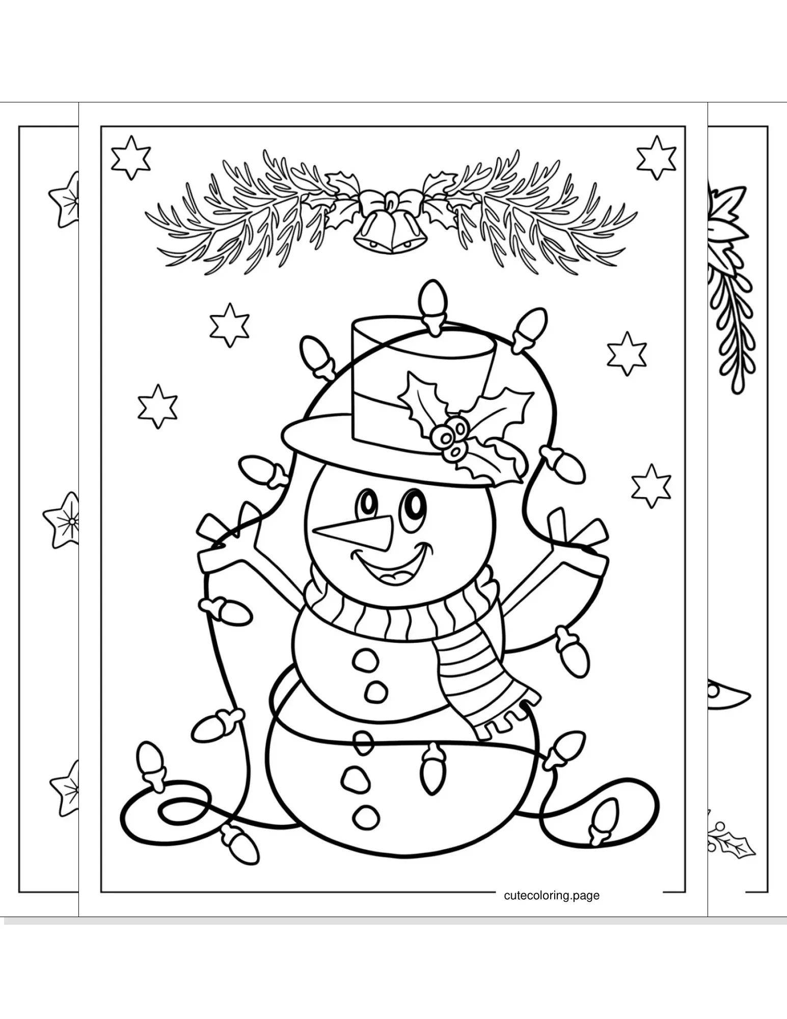 christmas lights coloring pages