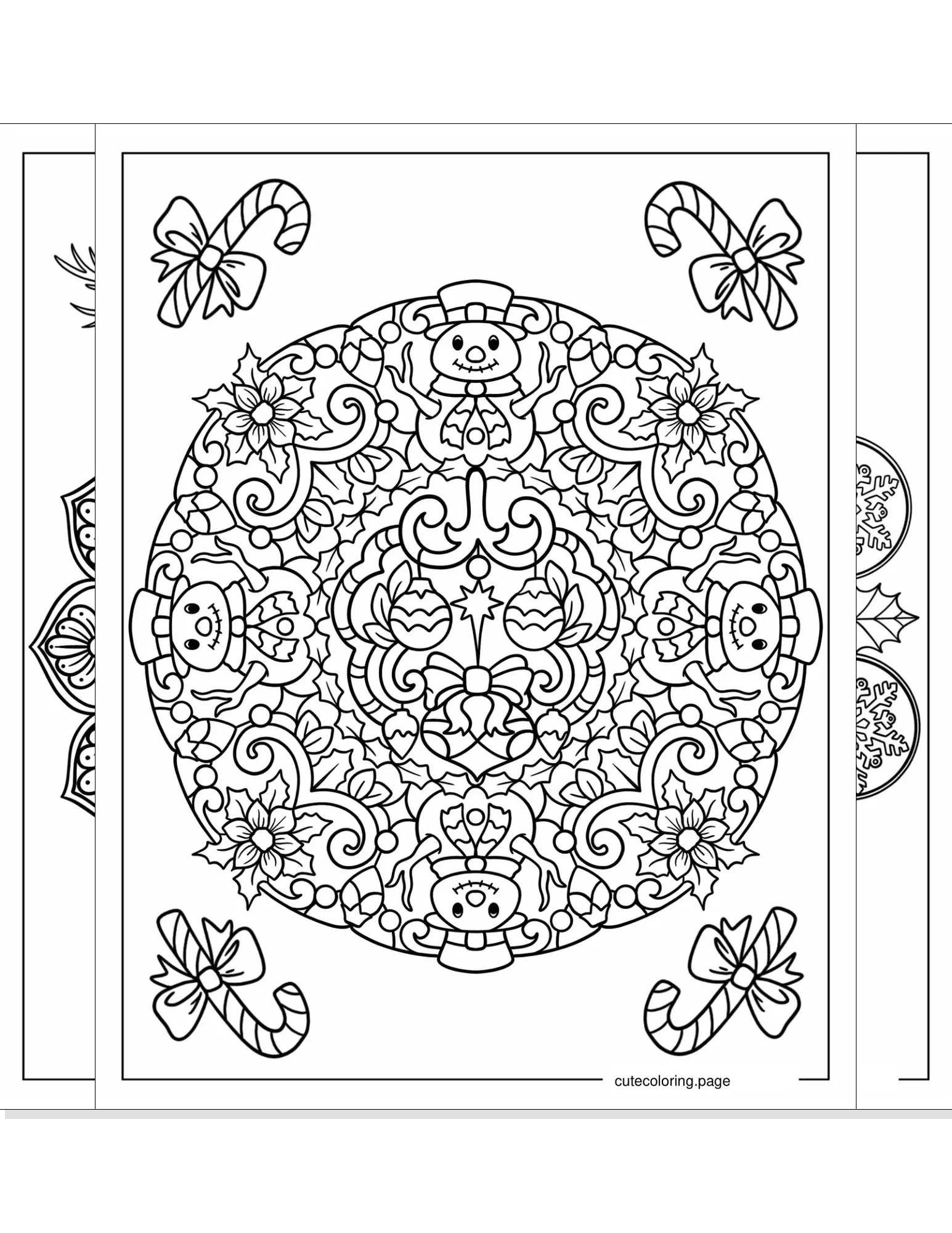 christmas mandala coloring pages