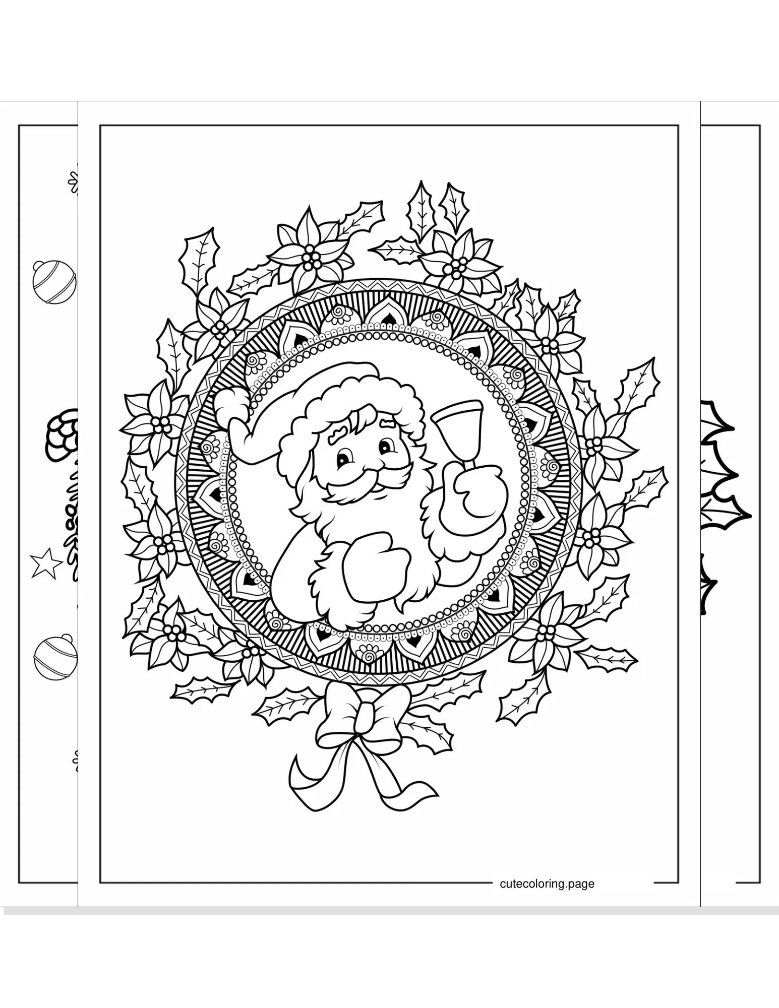 christmas wreath coloring pages