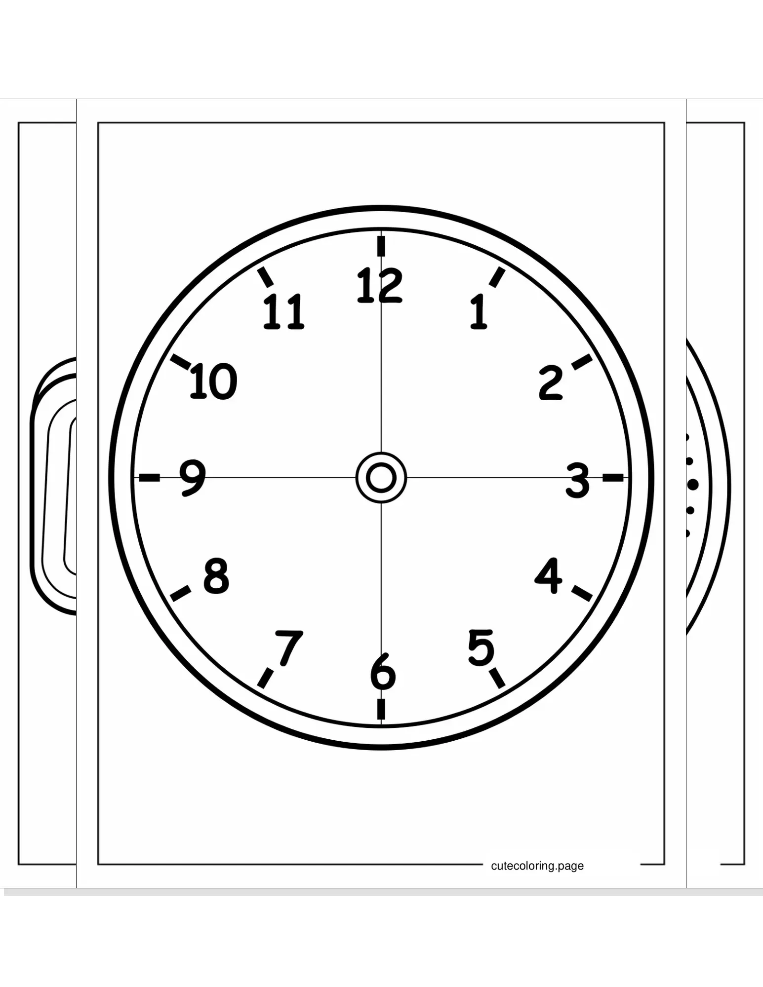 clock coloring pages