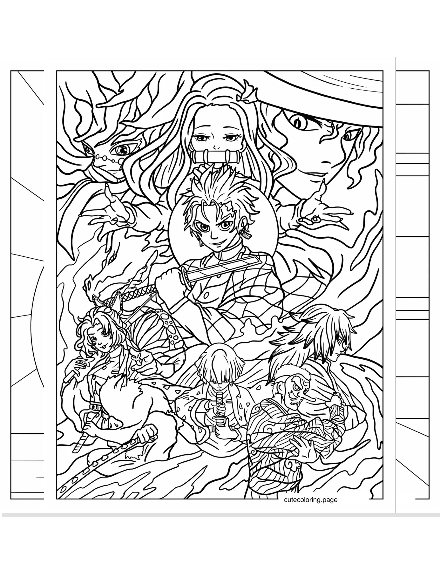 demon slayer coloring pages