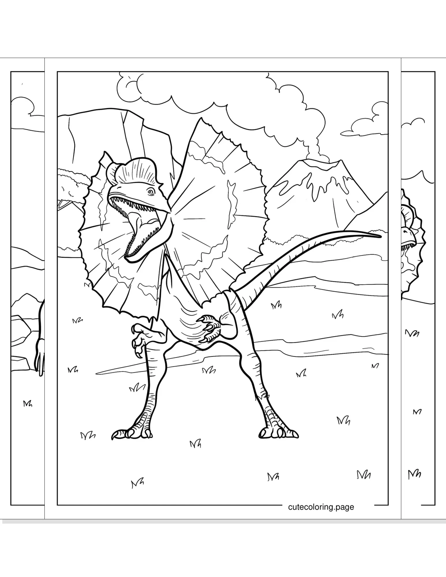 dilophosaurus coloring pages