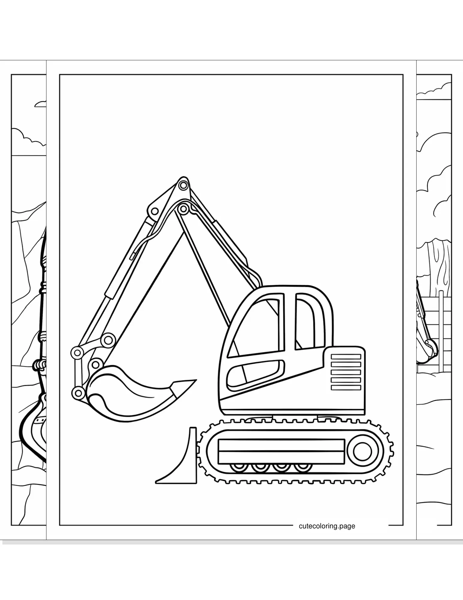 excavator coloring pages