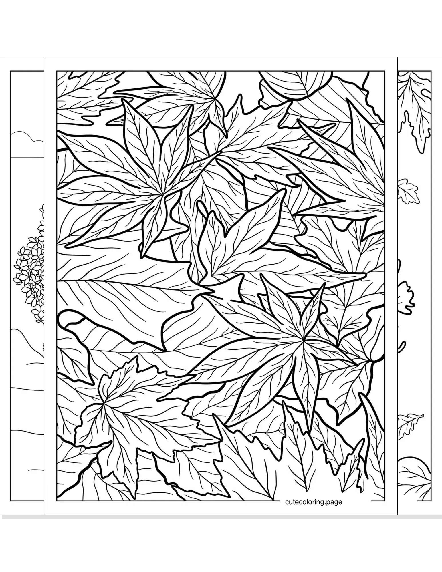 fall leaves coloring pages