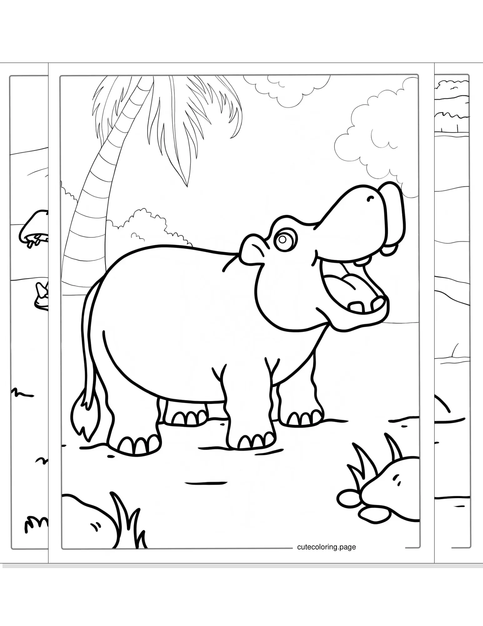 hippo coloring pages