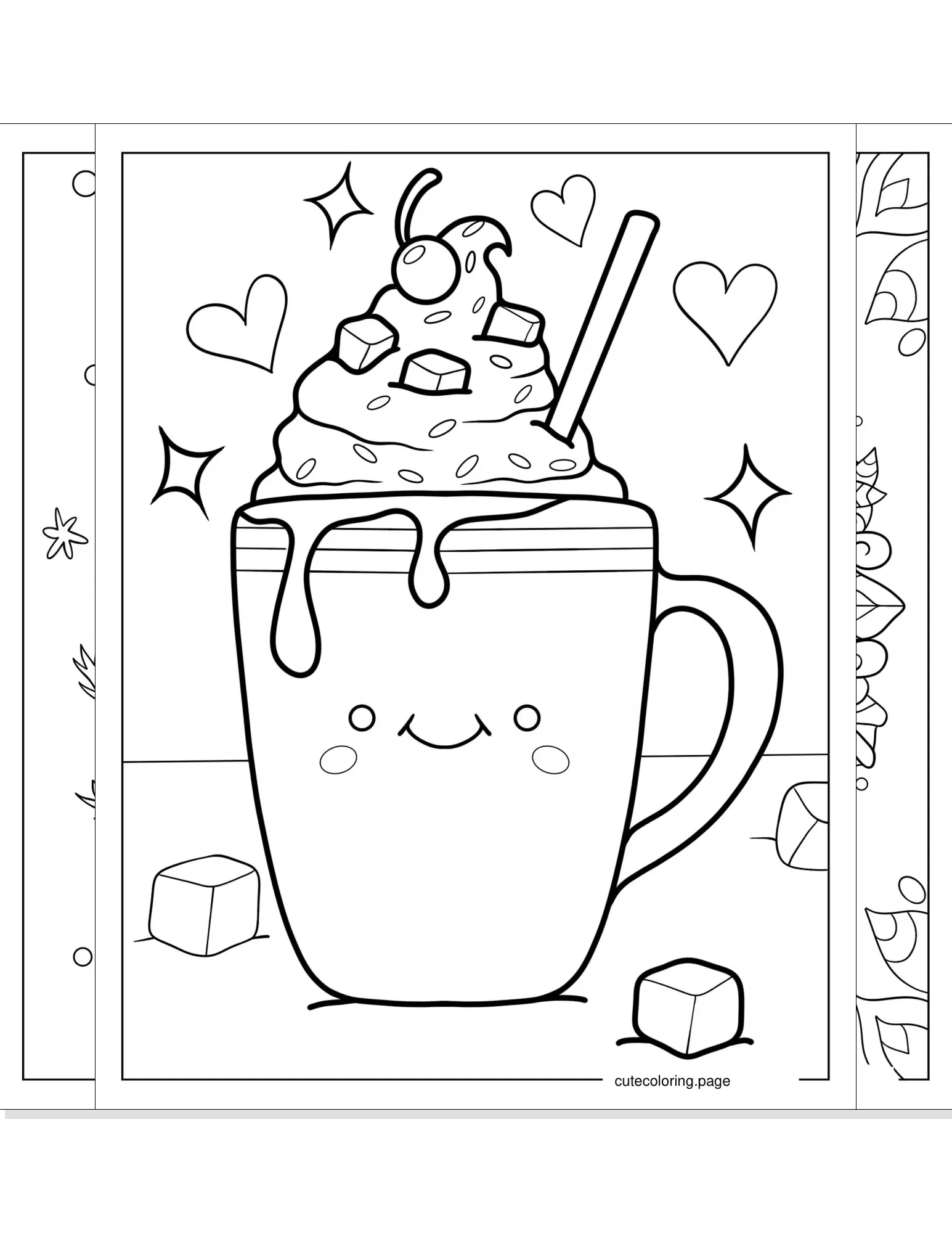 hot chocolate coloring pages