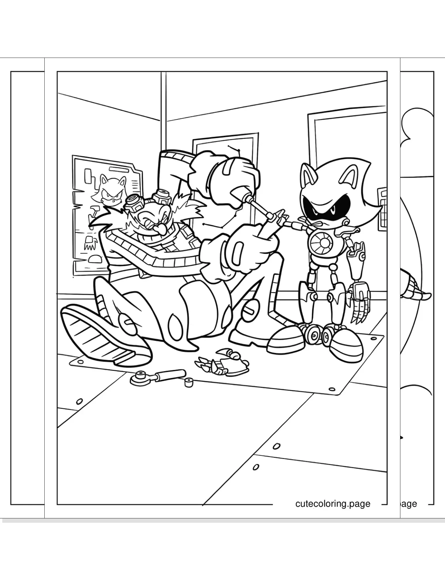 metal sonic coloring pages