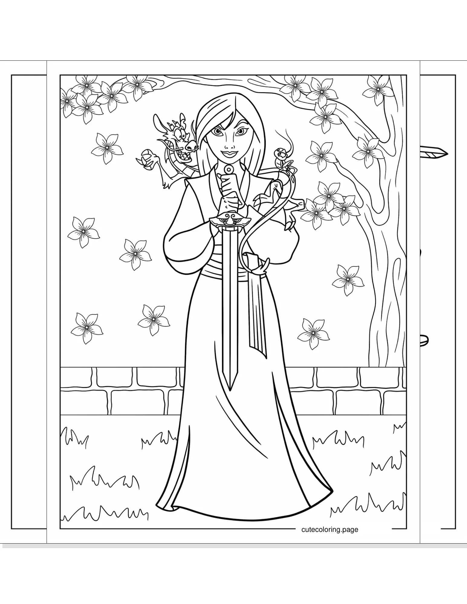 mulan coloring pages