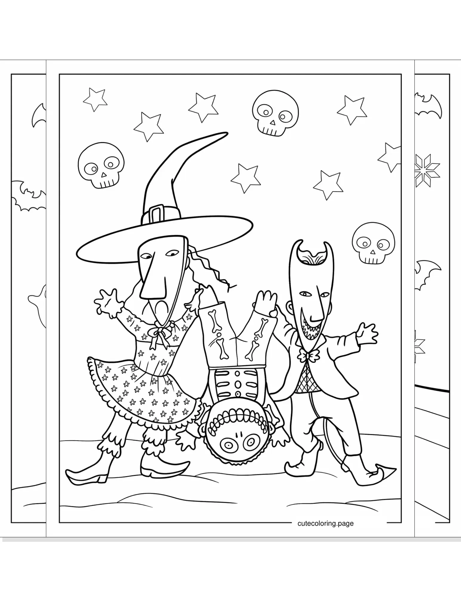 nightmare before christmas coloring pages