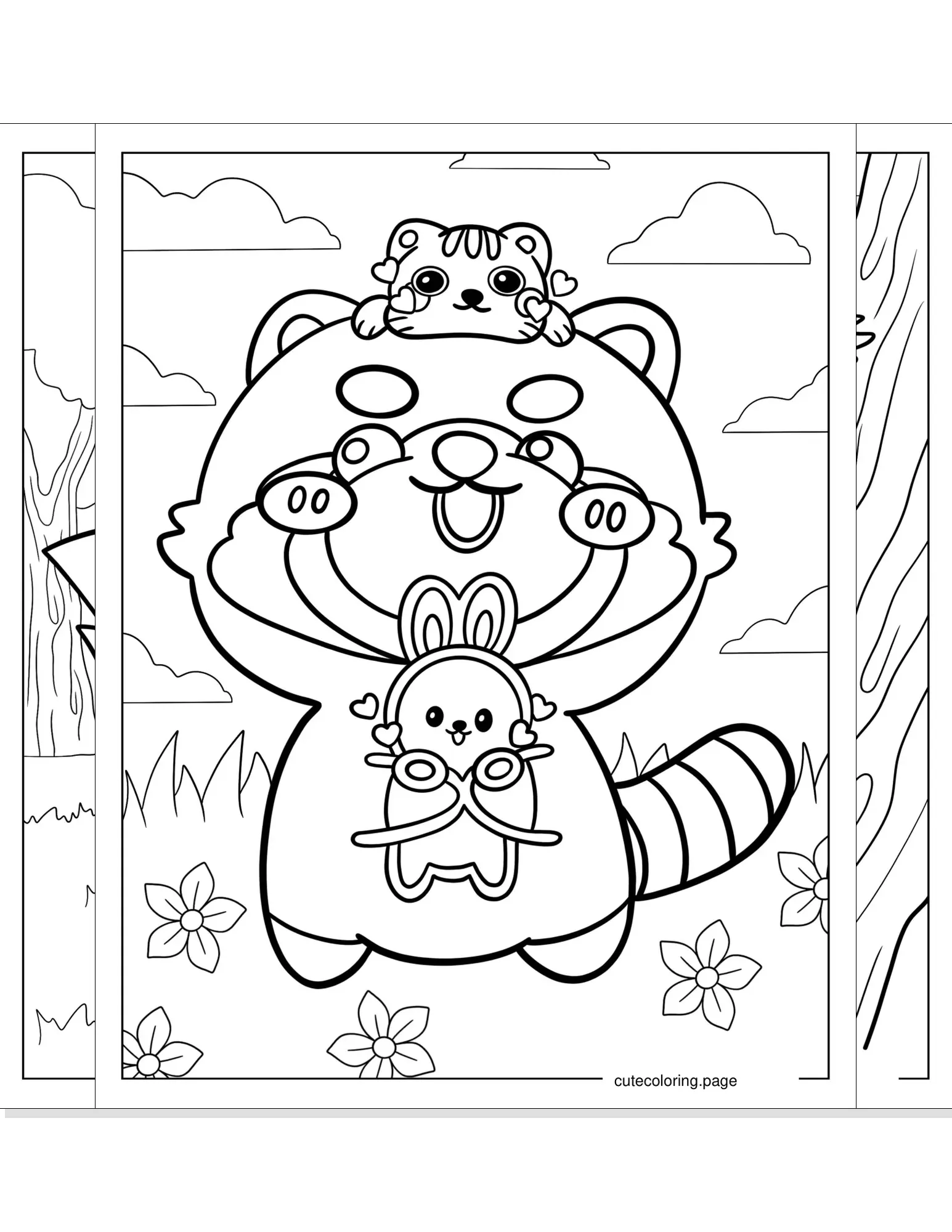 red panda coloring pages