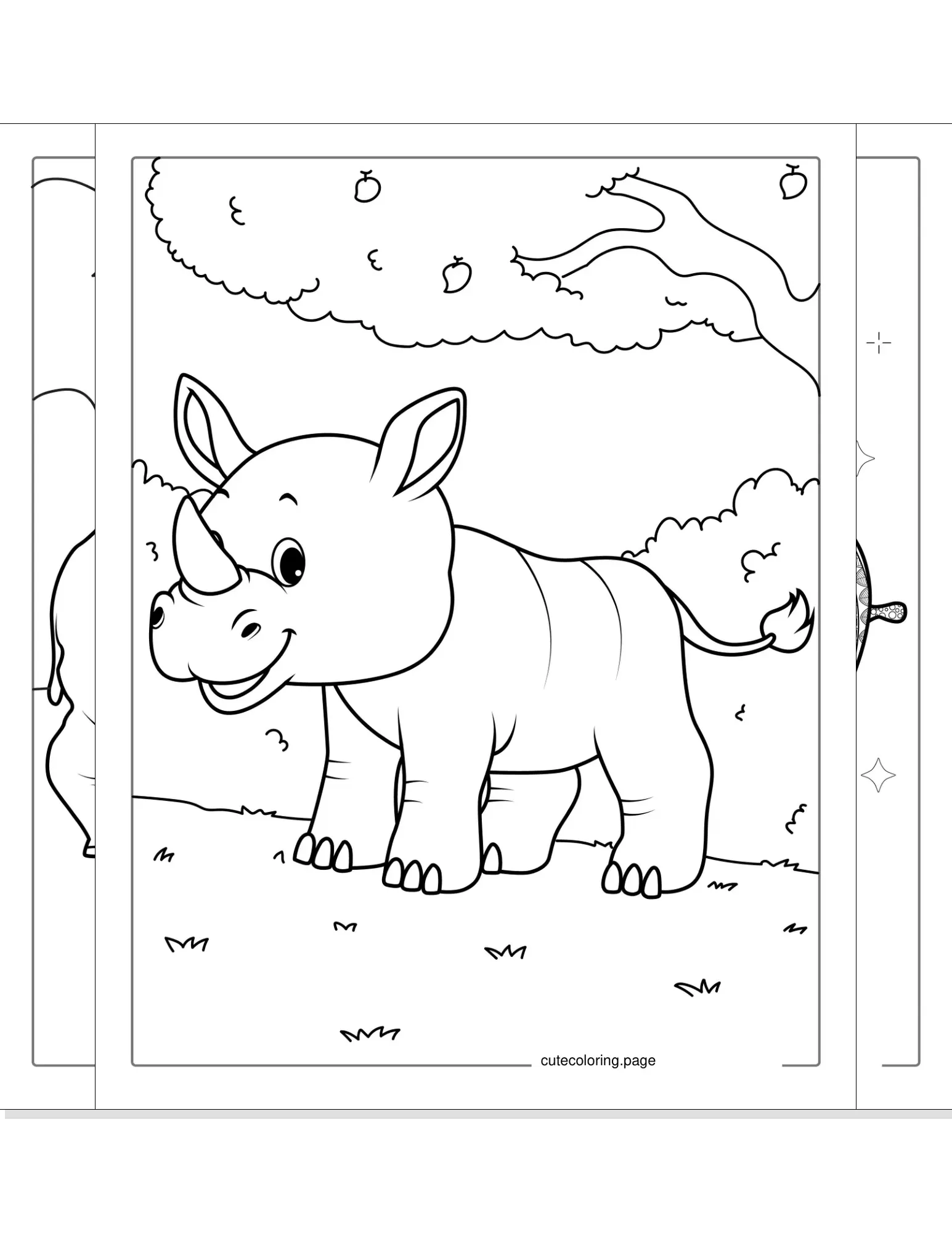 rhino coloring pages