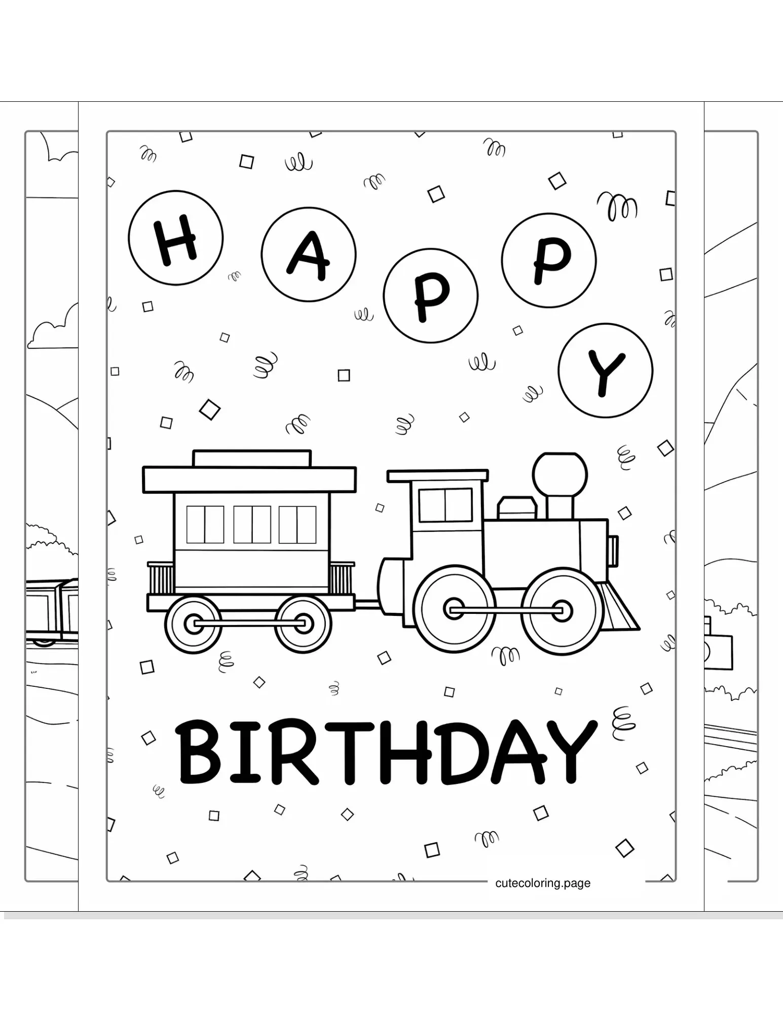 train coloring pages