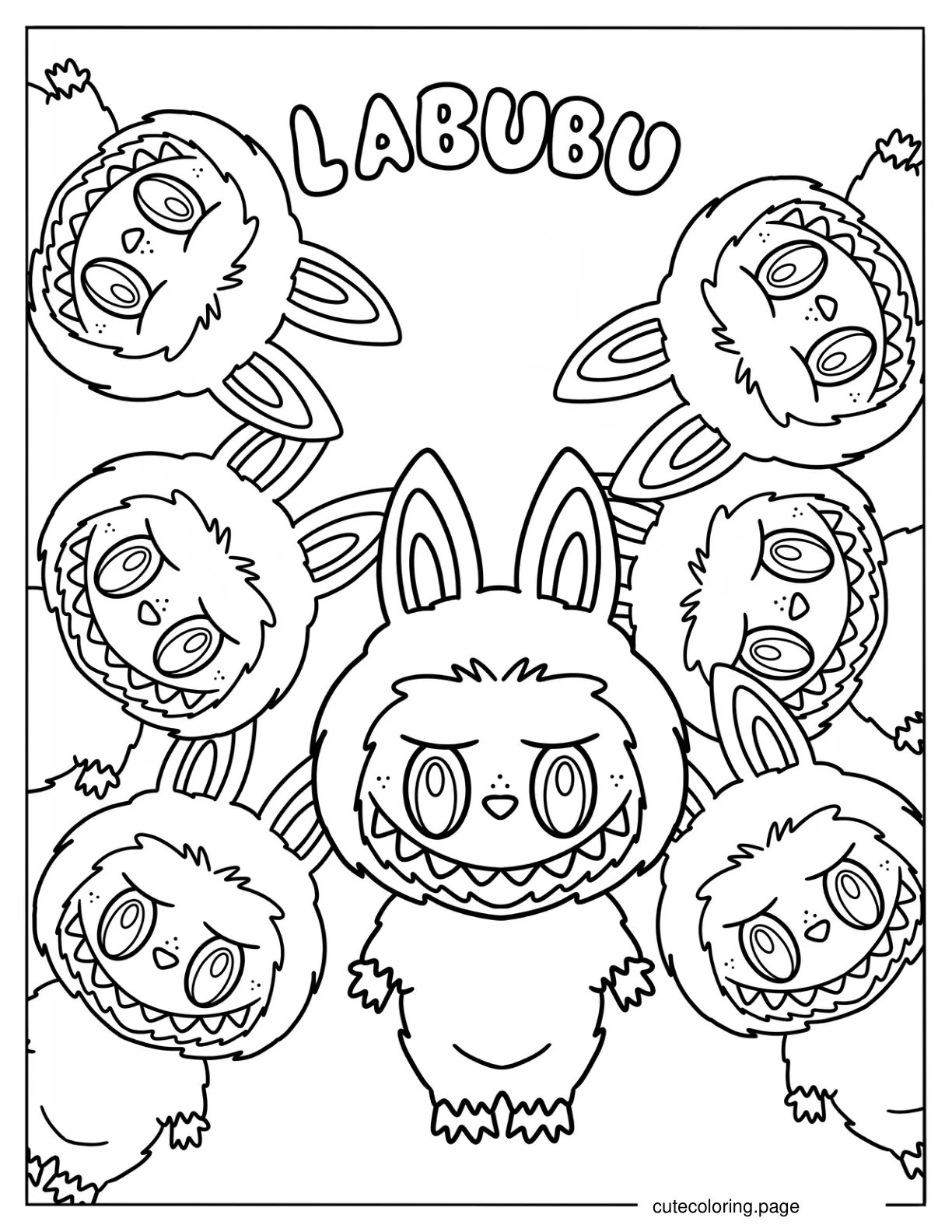 Cute Labubu Elves Coloring Page coloring page