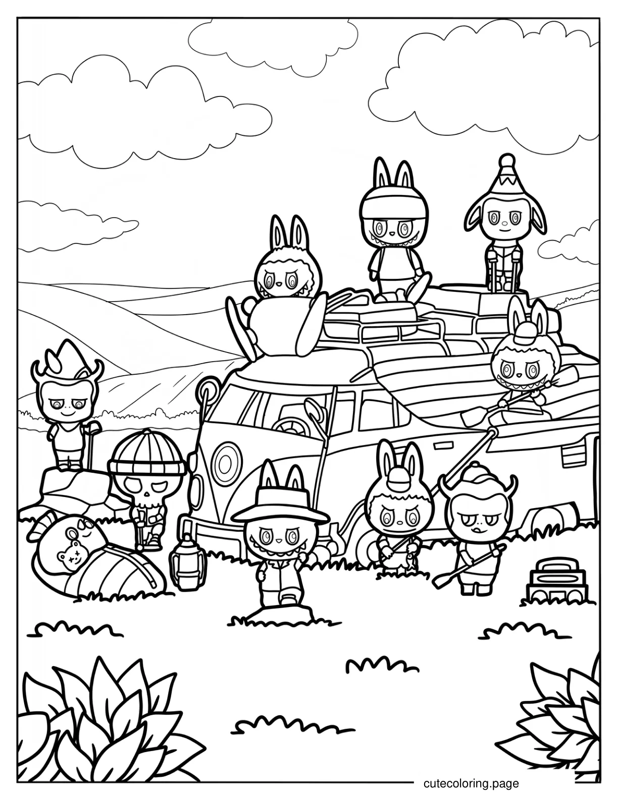 Detailed Labubu Elves Coloring Page coloring page