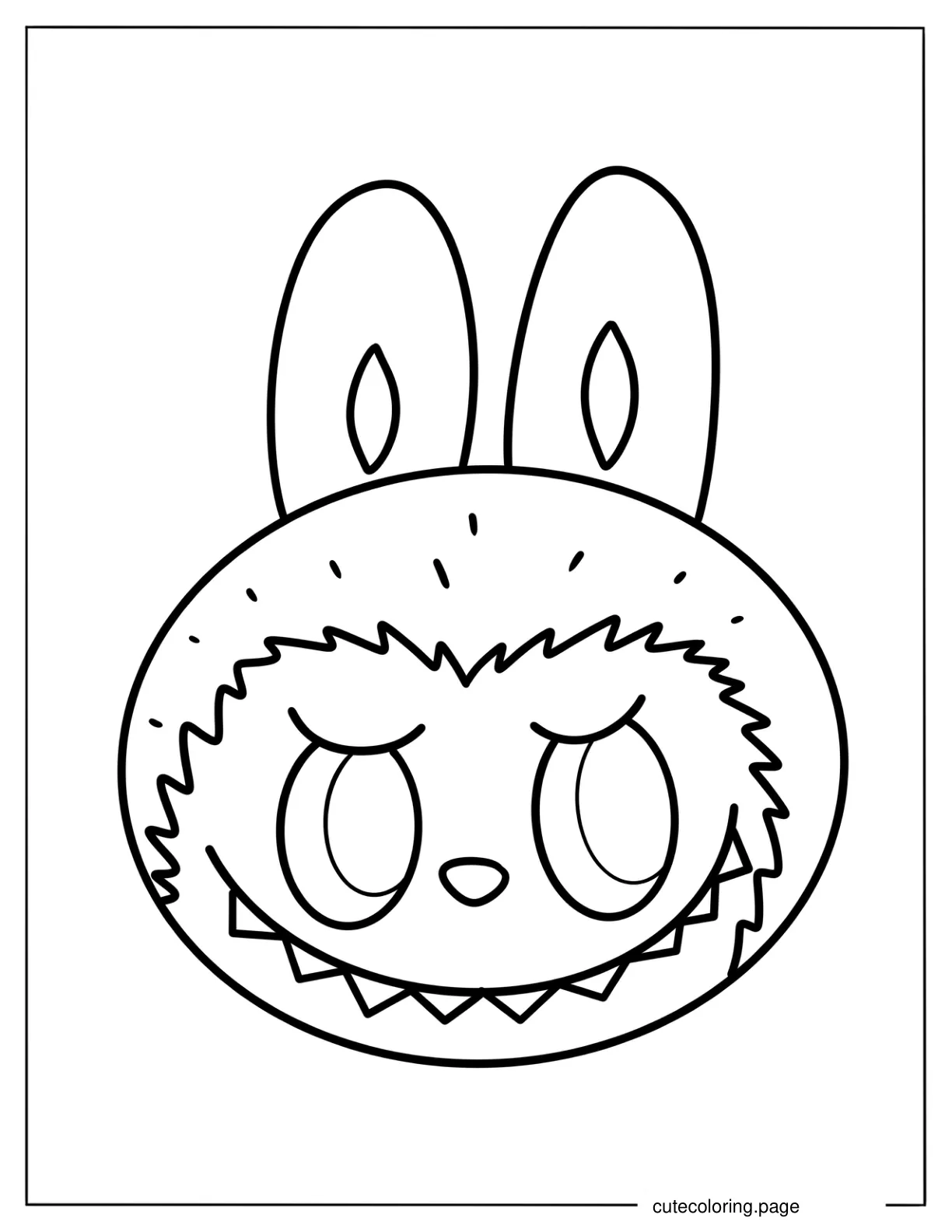 Simple Labubu Face Coloring Sheet For Preschoolers coloring page