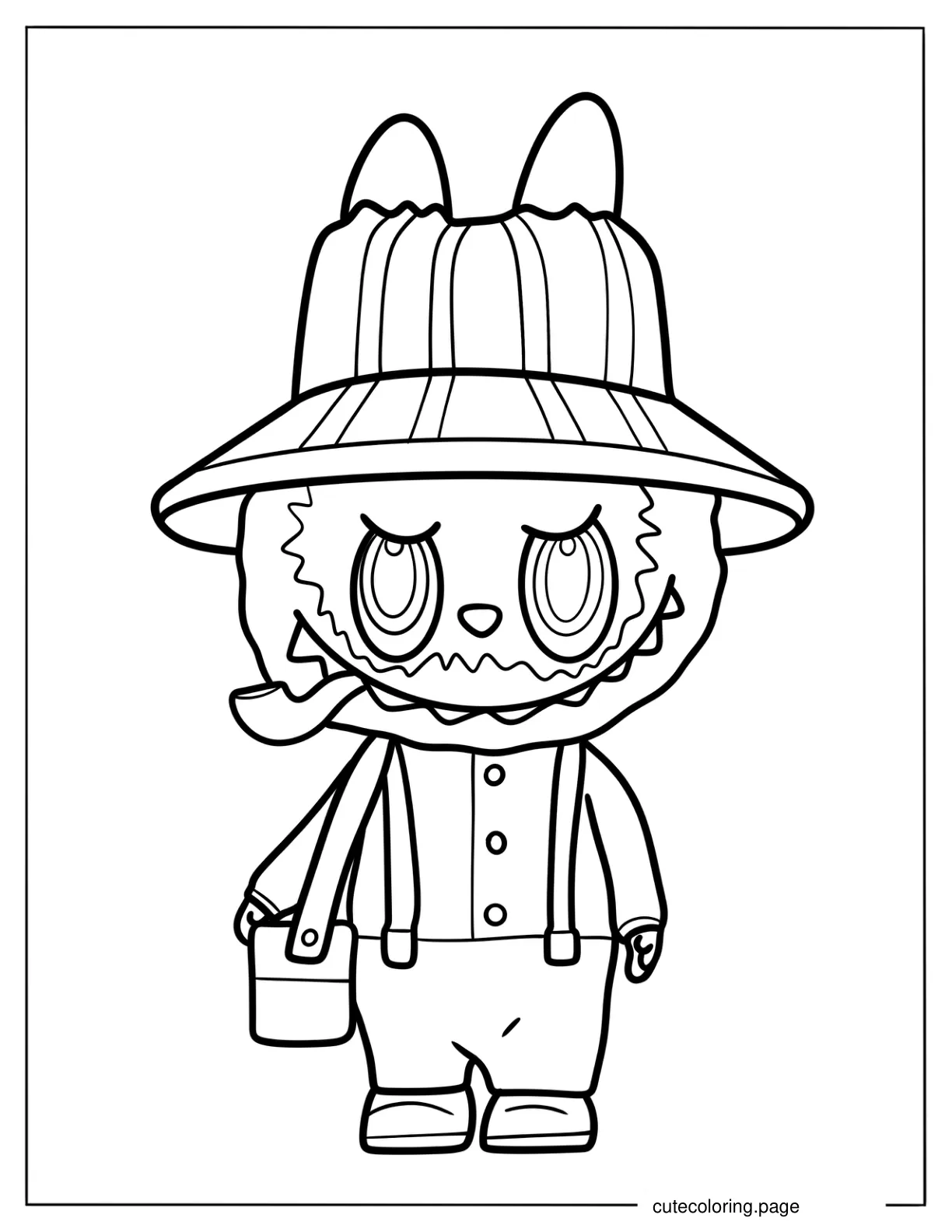 Vincent Van Gogh Labubu Coloring Sheet coloring page