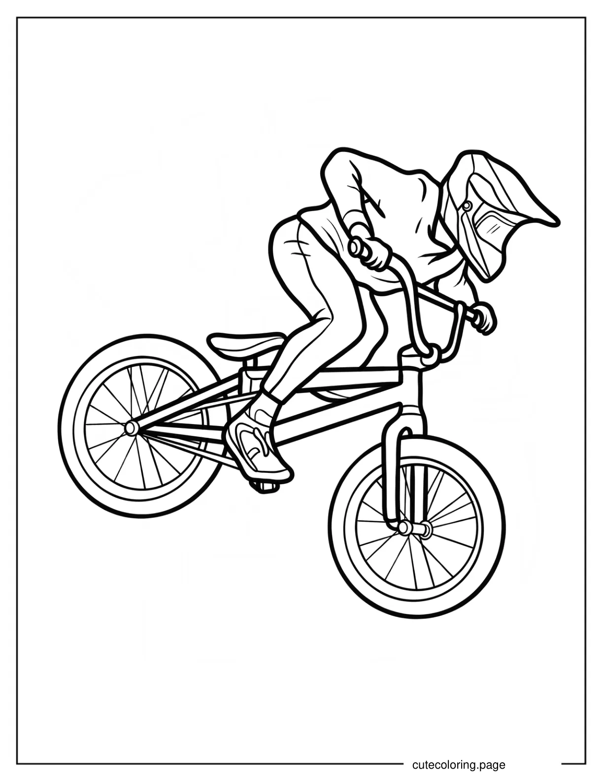 Cyclist Racing With Bicycle Coloring Page coloring page