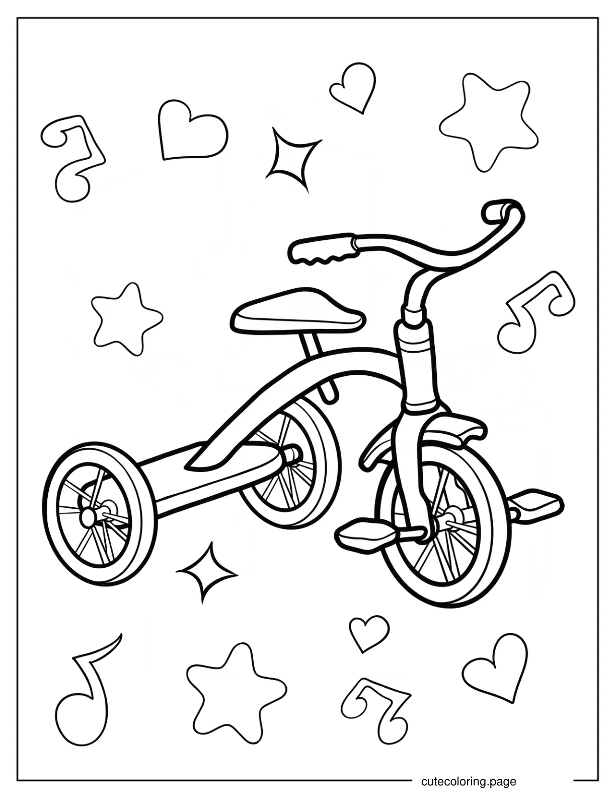 Kids Tricycle Coloring Page coloring page