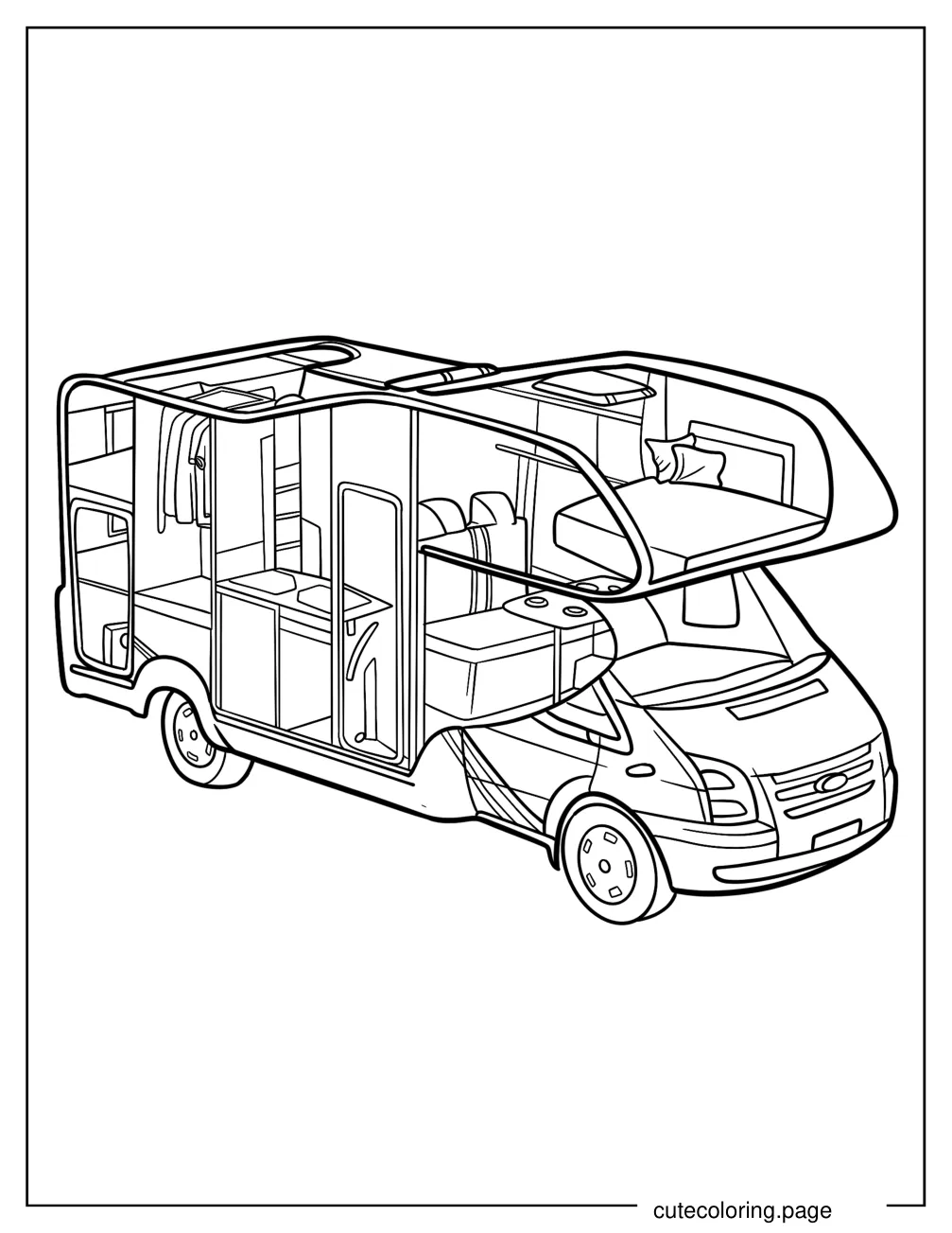 Campervan Interior coloring page