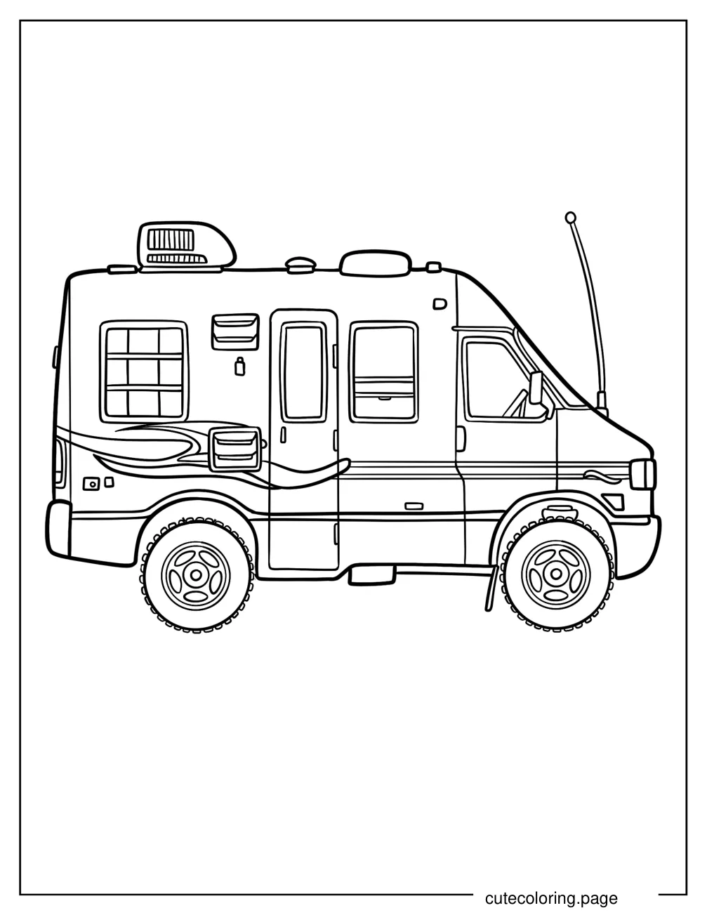 Mini RV Coloring Page For Kids coloring page