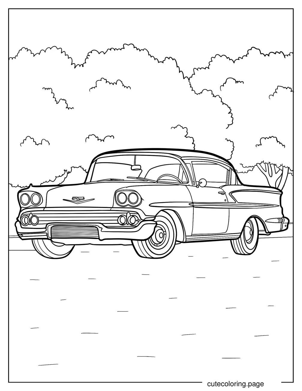 Vintage Chevrolet Impala Coloring Page For Kids coloring page