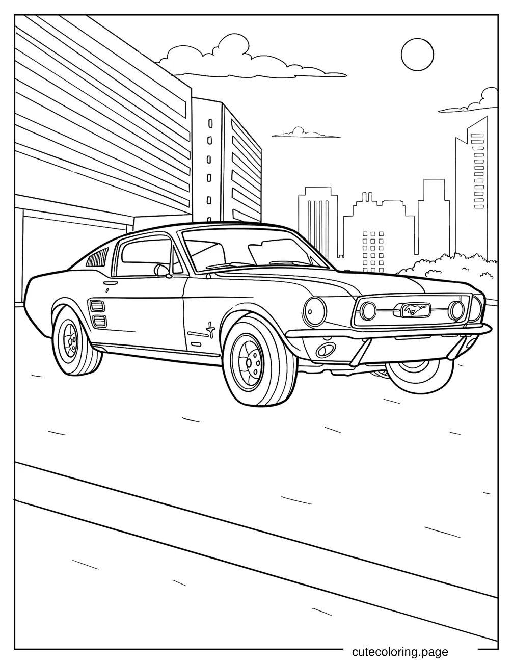 Vintage Ford Mustang Coloring Page coloring page