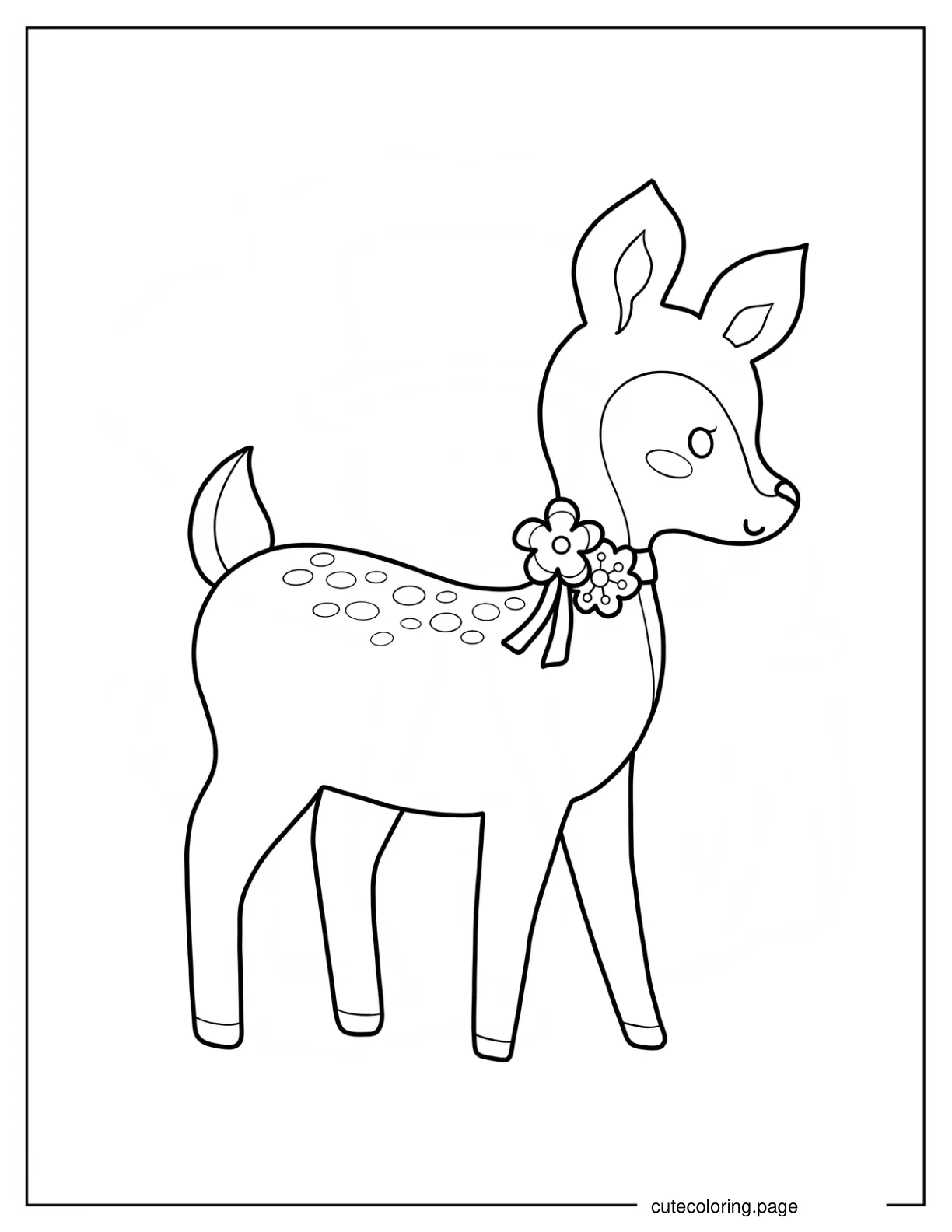 Spring Deer Outline Coloring Sheet For Preschoolers coloring page