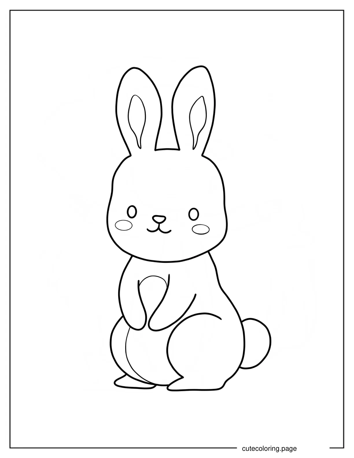 Spring Rabbit Outline Coloring Page For Preschoolers coloring page