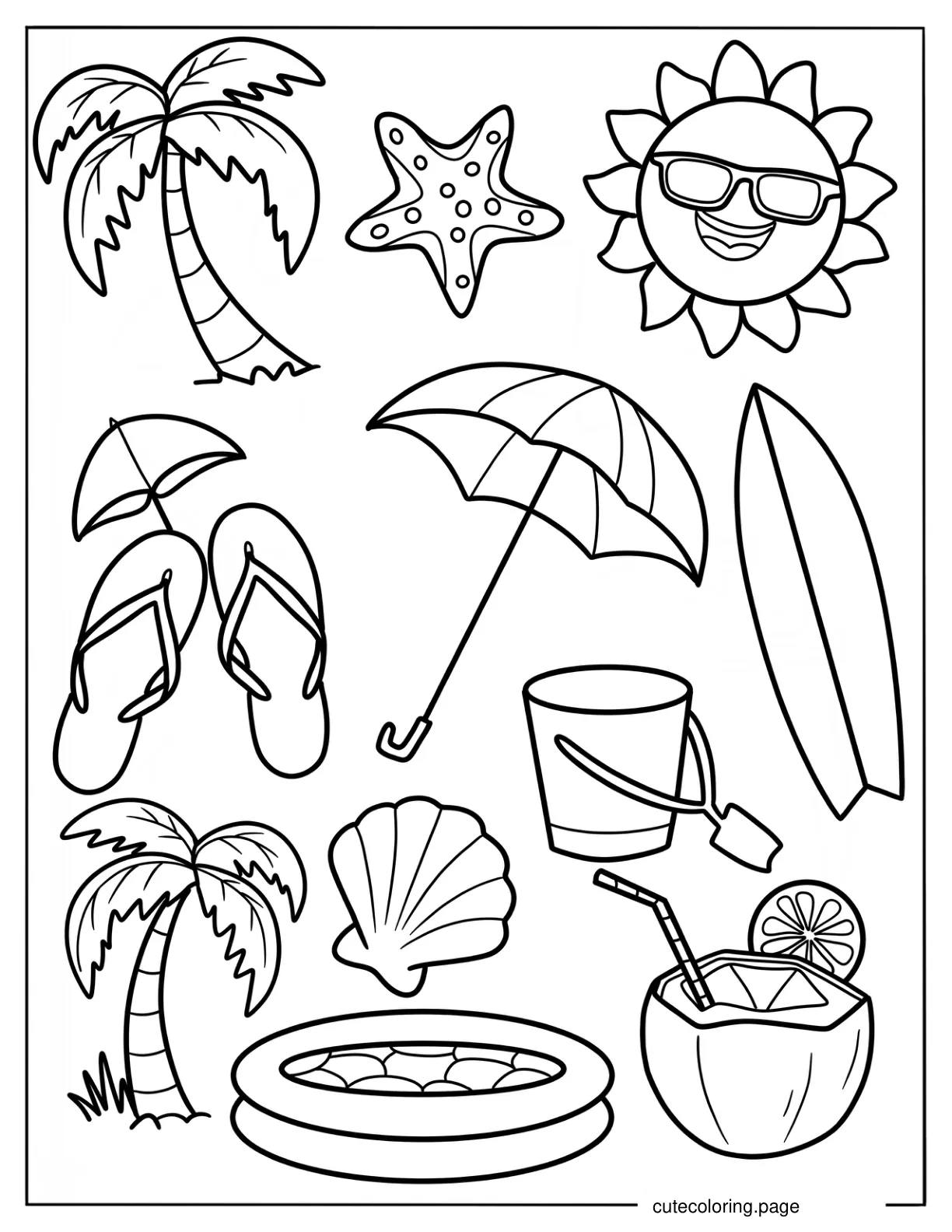 Full Page Summary Elements Coloring Sheet coloring page